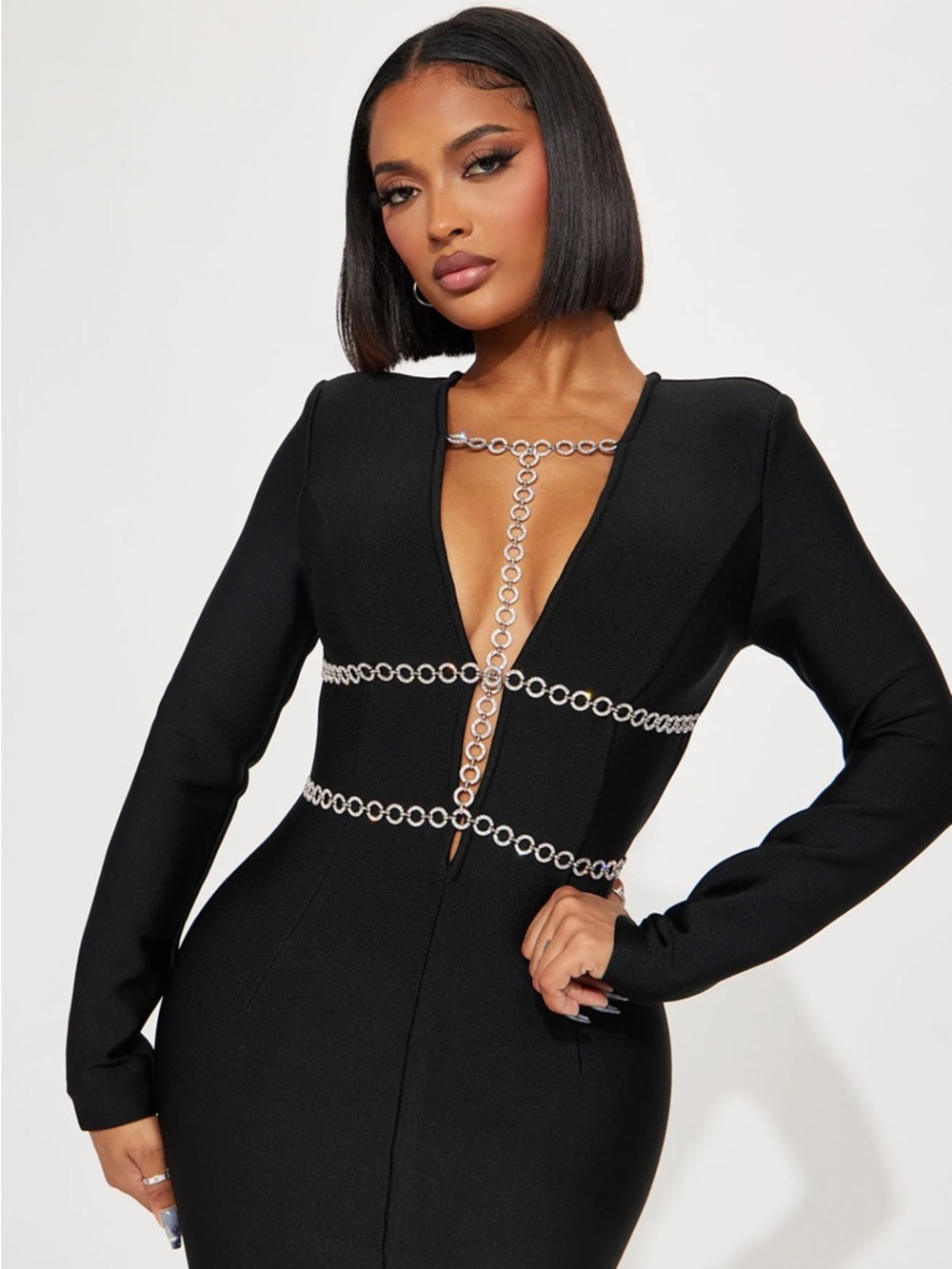 Fashion Nova Kaia Bandage Midi Dress